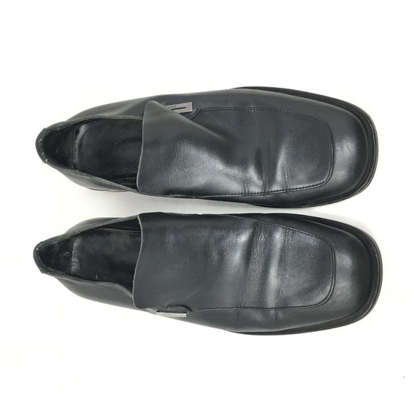 Men\'s VINTAGE Gucci Slip On Loafers Dress Shoes Size 40 E/7 E Wide Black Leather